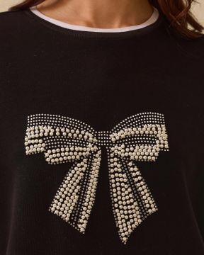 SEÇİL FİYONK İŞLEMELİ UZUN SWEATSHIRT