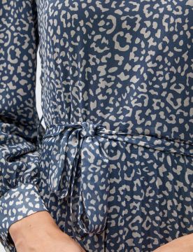 Fırfırlı Animal Print Elbise