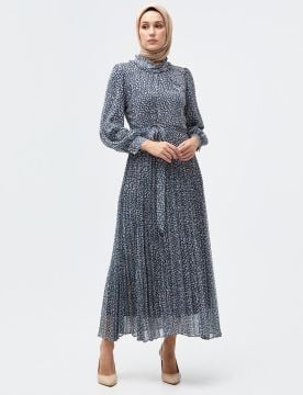 Fırfırlı Animal Print Elbise