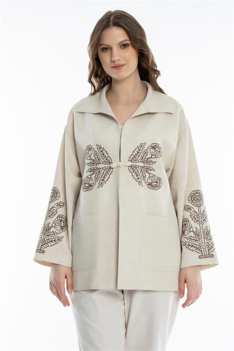 SEDNA NAKIŞLI KETEN CEKET