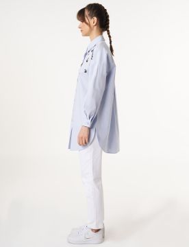 KAYRA Pul Payet İşlemeli Poplin Tunik