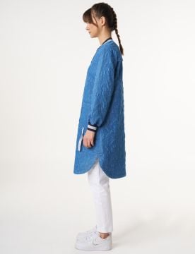 KAYRA Grogren Detaylı Denim Efektli Tunik