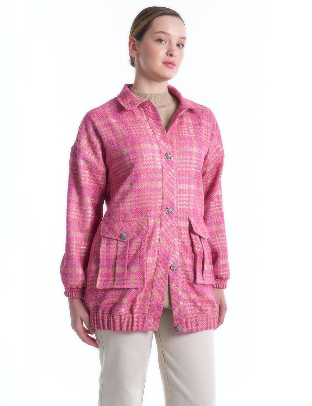 KAYRA Metal Düğmeli Cep Detaylı Ceket