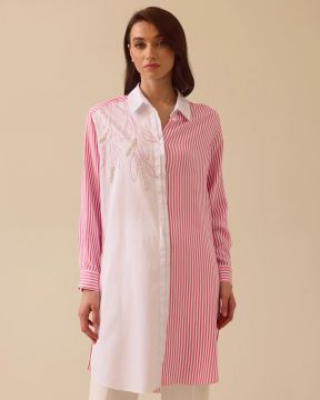 SEÇİL ÇİZGİ DETAYLI NAKIŞLI TUNİK