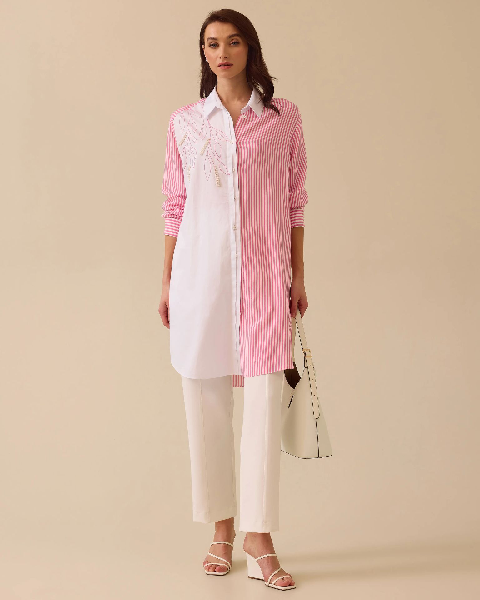 SEÇİL ÇİZGİ DETAYLI NAKIŞLI TUNİK