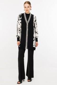 Ghisa Hırka BEJ SİYAH ÇİZGİ DESENLİ