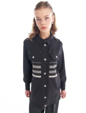 KAYRA Etnik Desenli Püsküllü Ceket