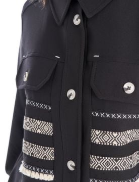KAYRA Etnik Desenli Püsküllü Ceket
