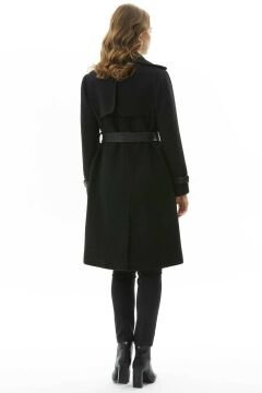 SELEN Erkek Yaka Deri Kombinli Kaban