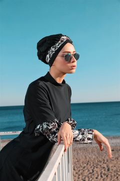 MOODBASIC SİYAH BEYAZ TESETTÜR MAYO