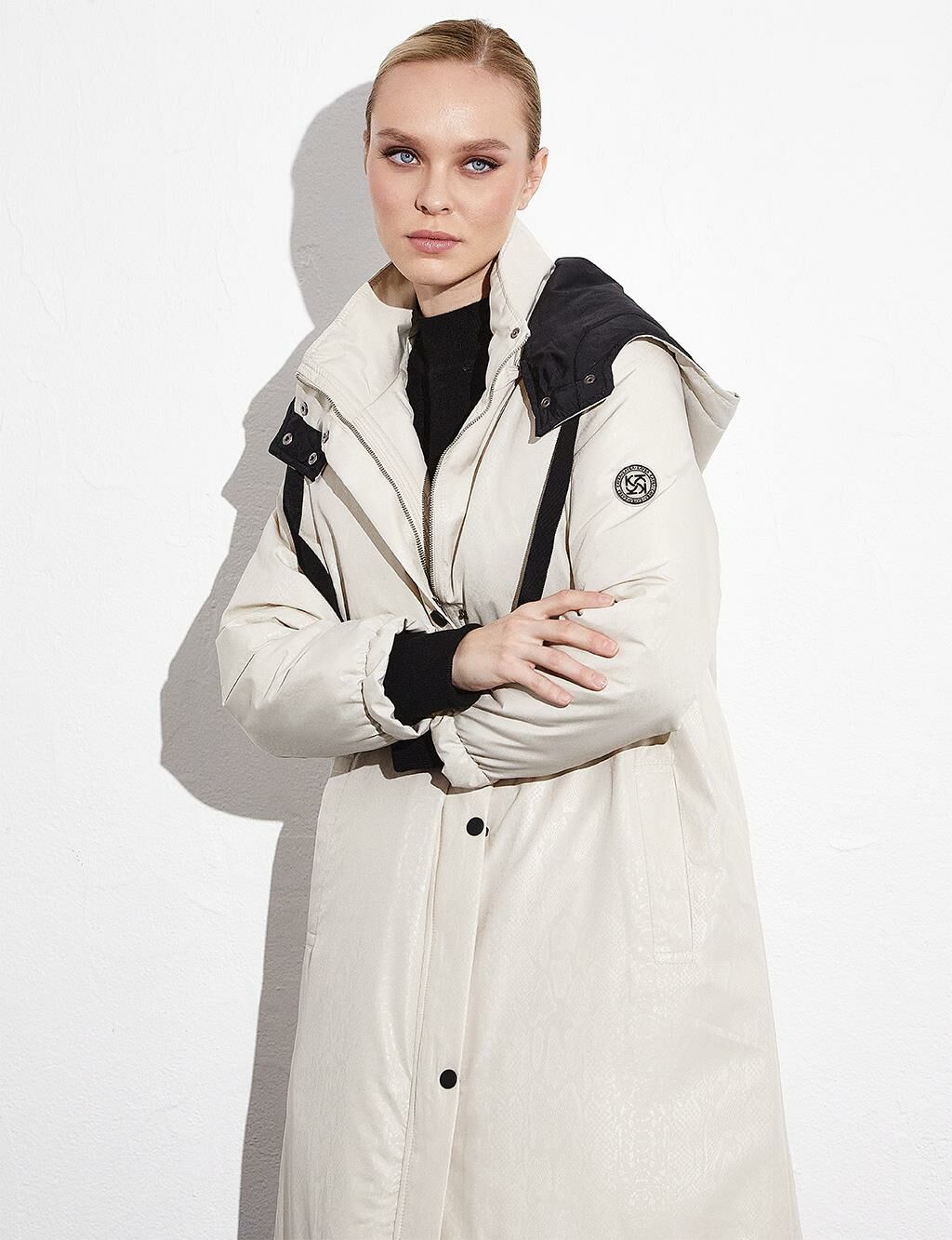 KAYRA Çıkarılabilir Kapüşonlu Mont Krem