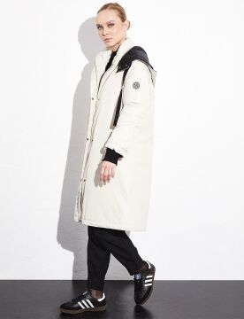 KAYRA Çıkarılabilir Kapüşonlu Mont Krem