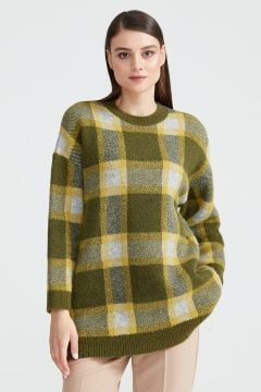 GEOMETRIK DESENLI TRİKO TUNIK HAKİ