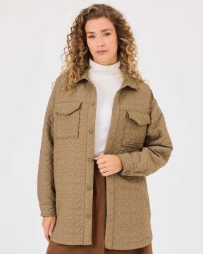 SEÇİL Cep Detaylı Çiçek Desenli Kapitone Ceket