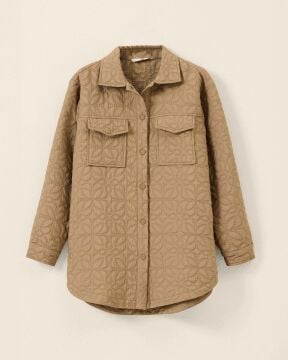 SEÇİL Cep Detaylı Çiçek Desenli Kapitone Ceket