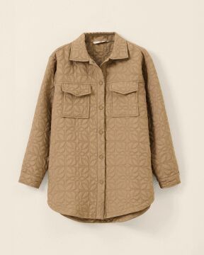 SEÇİL Cep Detaylı Çiçek Desenli Kapitone Ceket