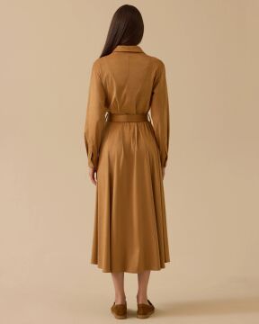 SEÇİL Kemerli Süet Elbise