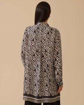 SEÇİL Zebra Desenli Bağlama Detaylı Tunik