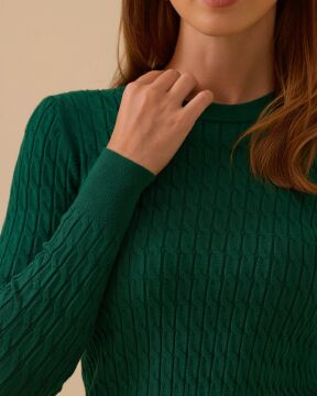 SEÇİL Örgü Desen Sıfır Yaka Triko