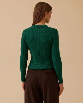 SEÇİL Örgü Desen Sıfır Yaka Triko